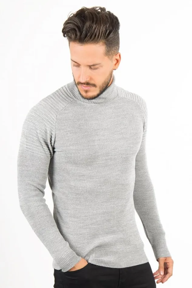Men Slim Turleneck Sweater Brentiny Paris Sweatshirts and Pullovers