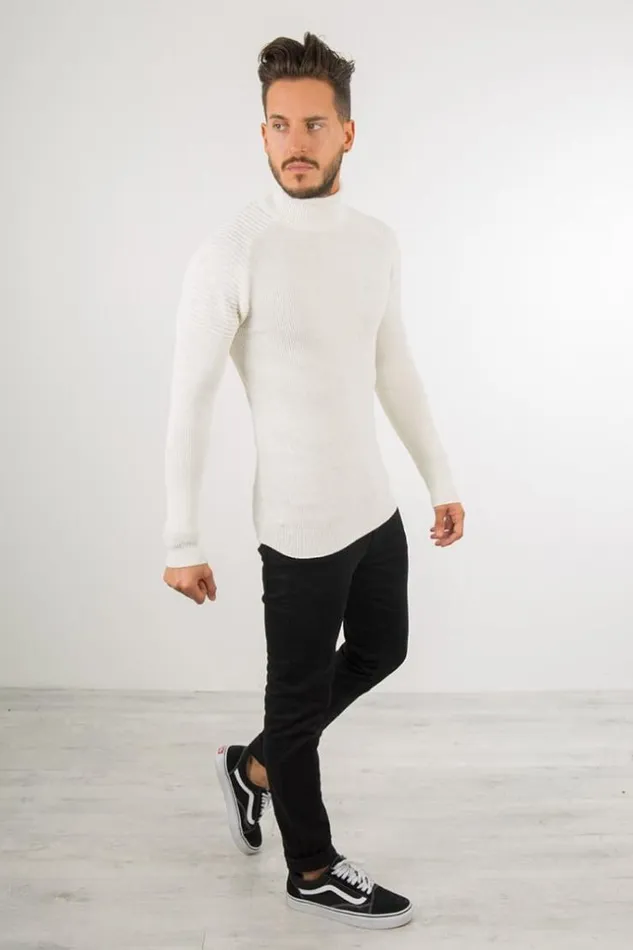 Men Slim Turtleneck Sweater Brentiny Paris Sweatshirts and Pullovers