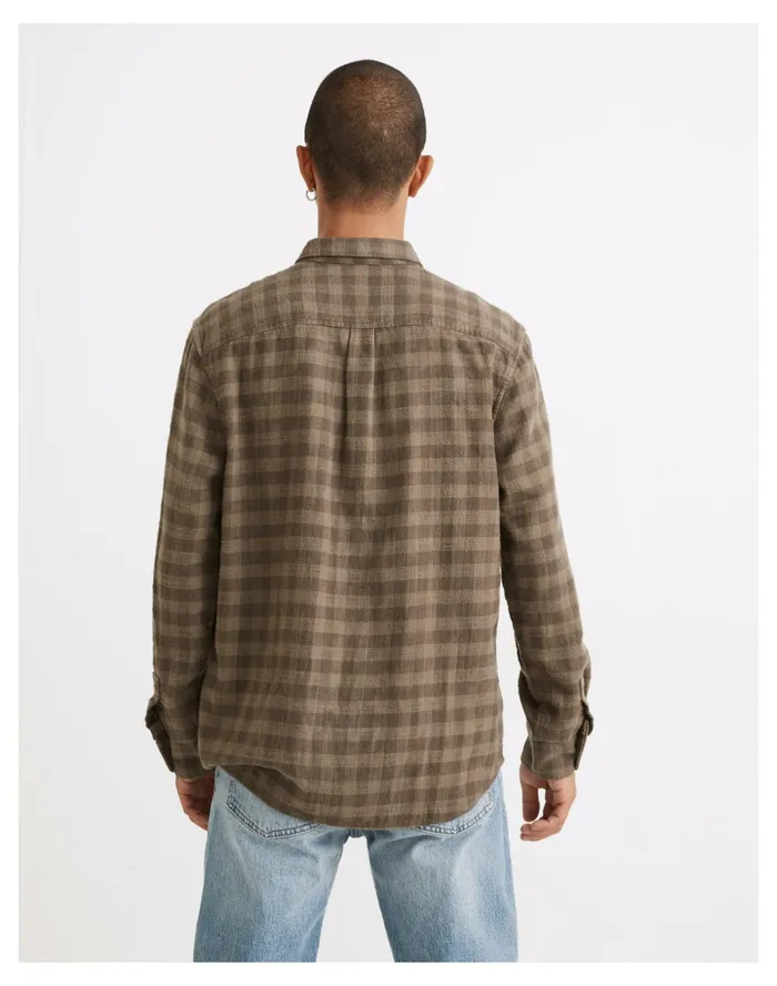 Men Slub Flannel Perfect Long Sleeve Shirt In Plaid Pressed Sage Madewell Shirts Men Slub Flannel Perfect Long Sleeve Shirt In Plaid Pressed Sage Madewell Shirts