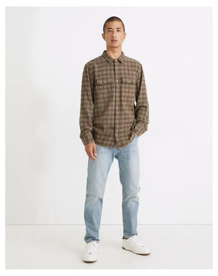 Men Slub Flannel Perfect Long Sleeve Shirt In Plaid Pressed Sage Madewell Shirts Men Slub Flannel Perfect Long Sleeve Shirt In Plaid Pressed Sage Madewell Shirts