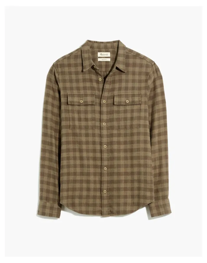 Men Slub Flannel Perfect Long Sleeve Shirt In Plaid Pressed Sage Madewell Shirts Men Slub Flannel Perfect Long Sleeve Shirt In Plaid Pressed Sage Madewell Shirts