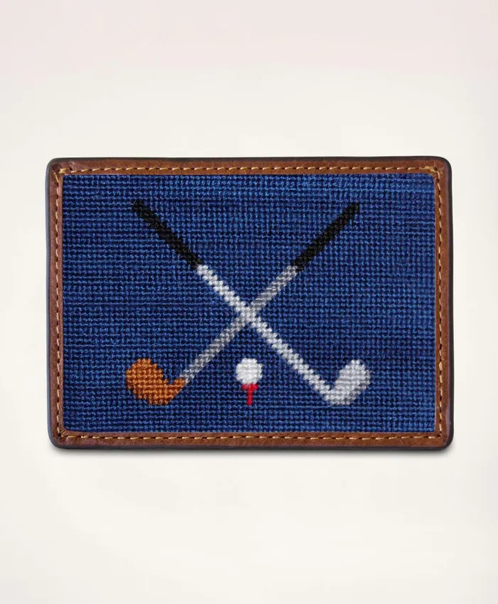 Men Smathers and Branson Cotton Needlepoint Card Case Multi Brooks Brothers Bags and Leather Goods Men Smathers and Branson Cotton Needlepoint Card Case Multi Brooks Brothers Bags and Leather Goods