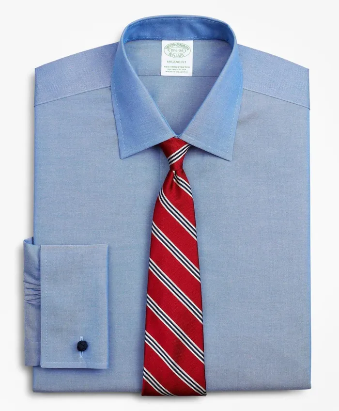 Men Stretch Milano Slim Fit Dress Shirt NonIron Pinpoint Ainsley Collar French Cuff Blue Brooks Brothers Dress Shirts Men Stretch Milano Slim Fit Dress Shirt NonIron Pinpoint Ainsley Collar French Cuff Blue Brooks Brothers Dress Shirts