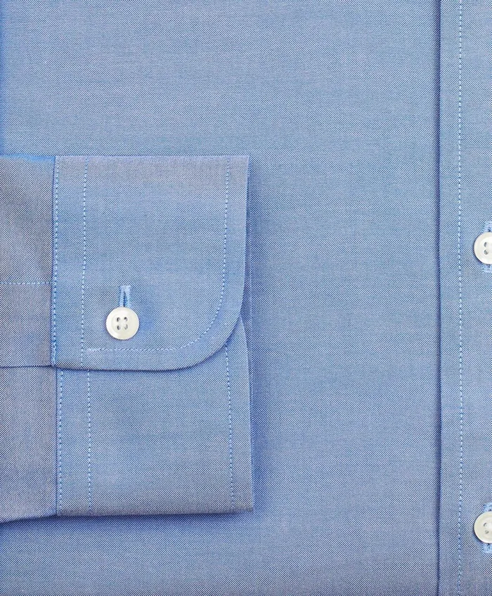 Men Stretch Milano SlimFit Dress Shirt NonIron Pinpoint ButtonDown Collar Blue Brooks Brothers Dress Shirts