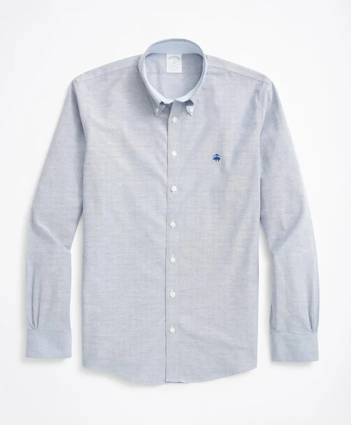 Men Stretch Milano SlimFit Sport Shirt NonIron Oxford Sodalite Brooks Brothers Sport Shirts