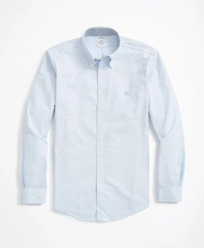 Men Stretch NonIron Oxford ButtonDown Collar Sport Shirt Light Blue Brooks Brothers Sport Shirts