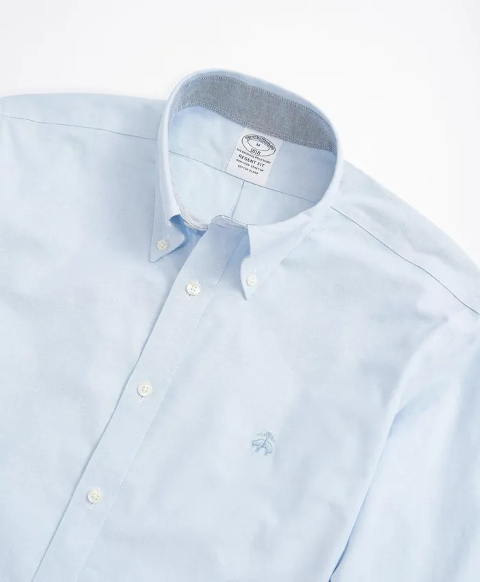 Men Stretch NonIron Oxford ButtonDown Collar Sport Shirt Light Blue Brooks Brothers Sport Shirts