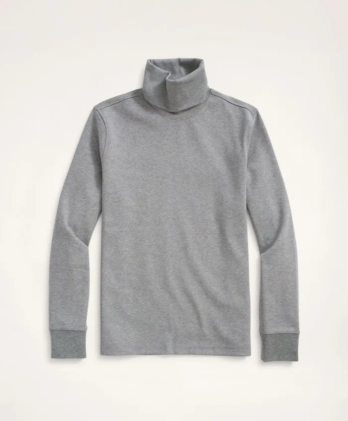 Men Stretch Supima Cotton Turtleneck Medium Grey Heather Brooks Brothers TShirts and Sweats Men Stretch Supima Cotton Turtleneck Medium Grey Heather Brooks Brothers TShirts and Sweats
