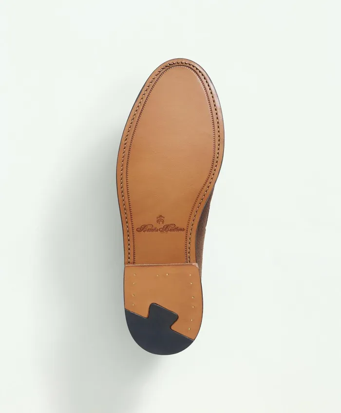 Men Suede Tassel Loafers Brown Brooks Brothers Shoes