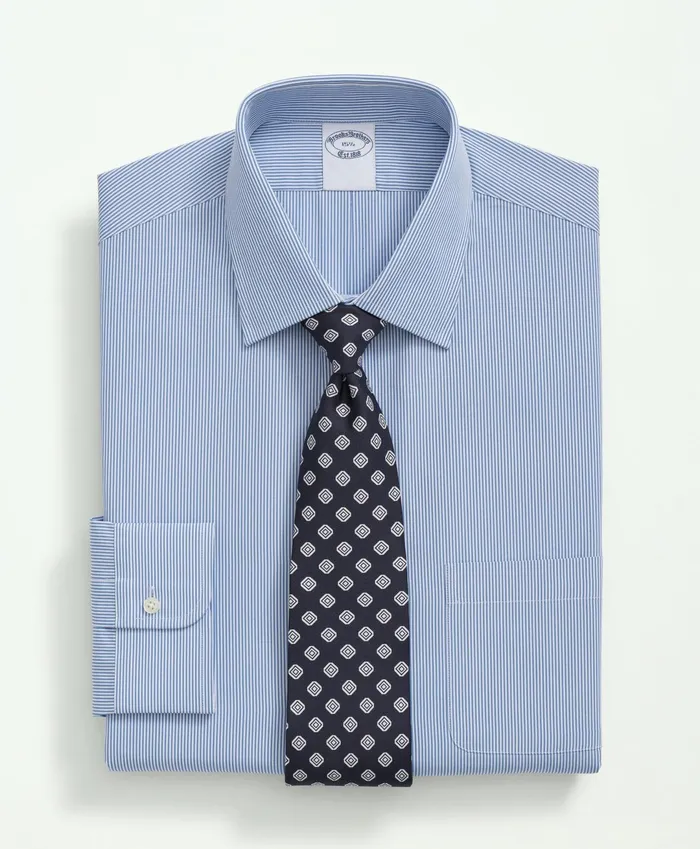Men Supima Cotton Poplin Ainsley Collar Micro Striped Dress Shirt Light Blue Brooks Brothers Dress Shirts Men Supima Cotton Poplin Ainsley Collar Micro Striped Dress Shirt Light Blue Brooks Brothers Dress Shirts