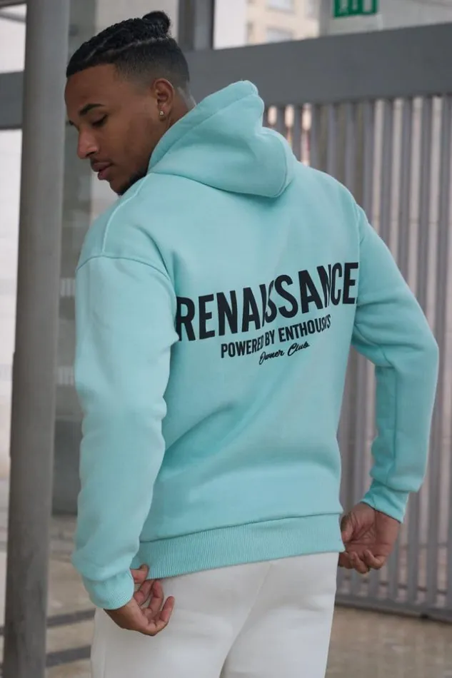 Men Sweat Capuche Turquoise 034Renaissance 034 Bleuclair Brentiny Paris Sweatshirts and Pullovers