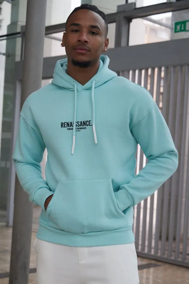 Men Sweat Capuche Turquoise 034Renaissance 034 Bleuclair Brentiny Paris Sweatshirts and Pullovers