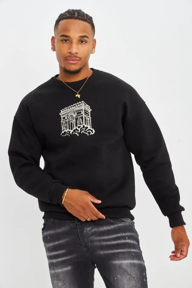 Men Sweat Noir 034Arc De Triomphe 034 Beige Brentiny Paris Sweatshirts and Pullovers Men Sweat Noir 034Arc De Triomphe 034 Beige Brentiny Paris Sweatshirts and Pullovers