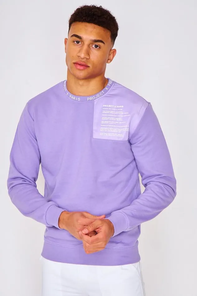 Men Sweatshirt In Plain Purple Project X 8211 2120112 Purple Brentiny Paris Sweatshirts and Pullovers