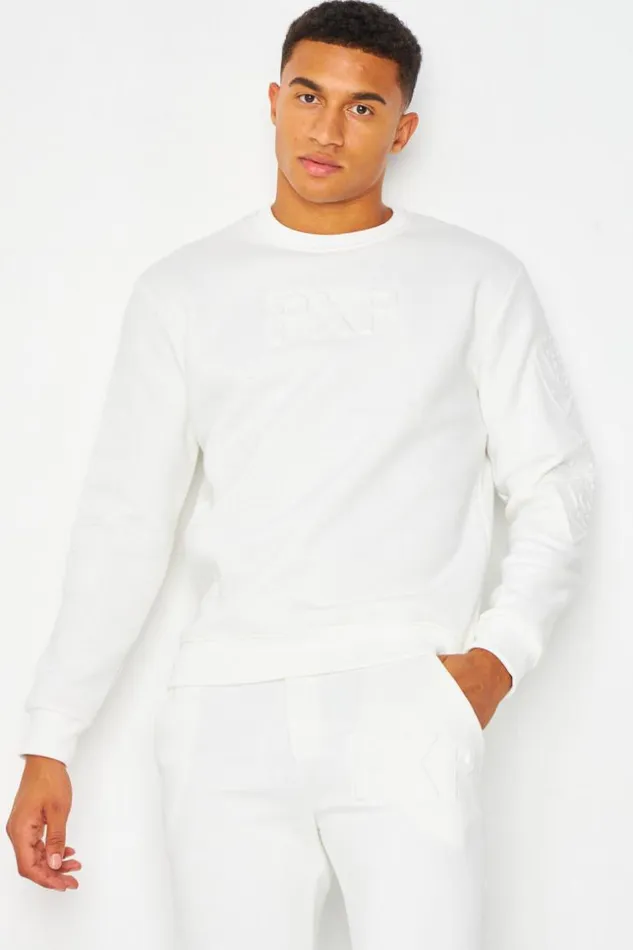 Men Sweatshirt With Waffle Detail In White Project X 8211 2120205 White Brentiny Paris Sweatshirts and Pullovers Men Sweatshirt With Waffle Detail In White Project X 8211 2120205 White Brentiny Paris Sweatshirts and Pullovers