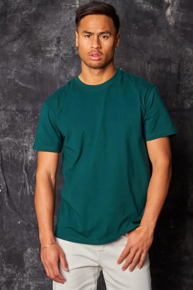 Men TShirt Basique Manches Courtes Vert Fonc Green Brentiny Paris TShirts