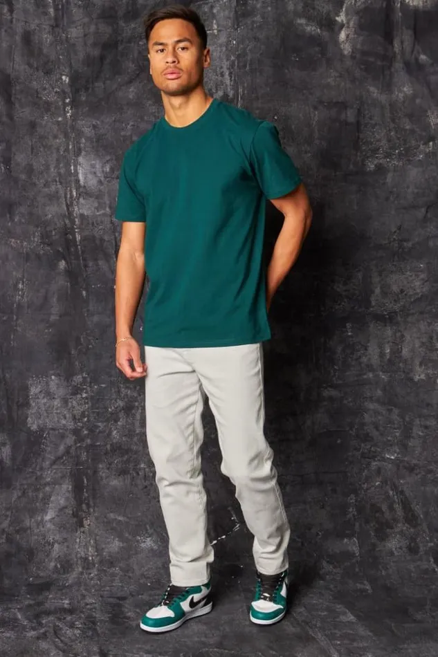 Men TShirt Basique Manches Courtes Vert Fonc Green Brentiny Paris TShirts