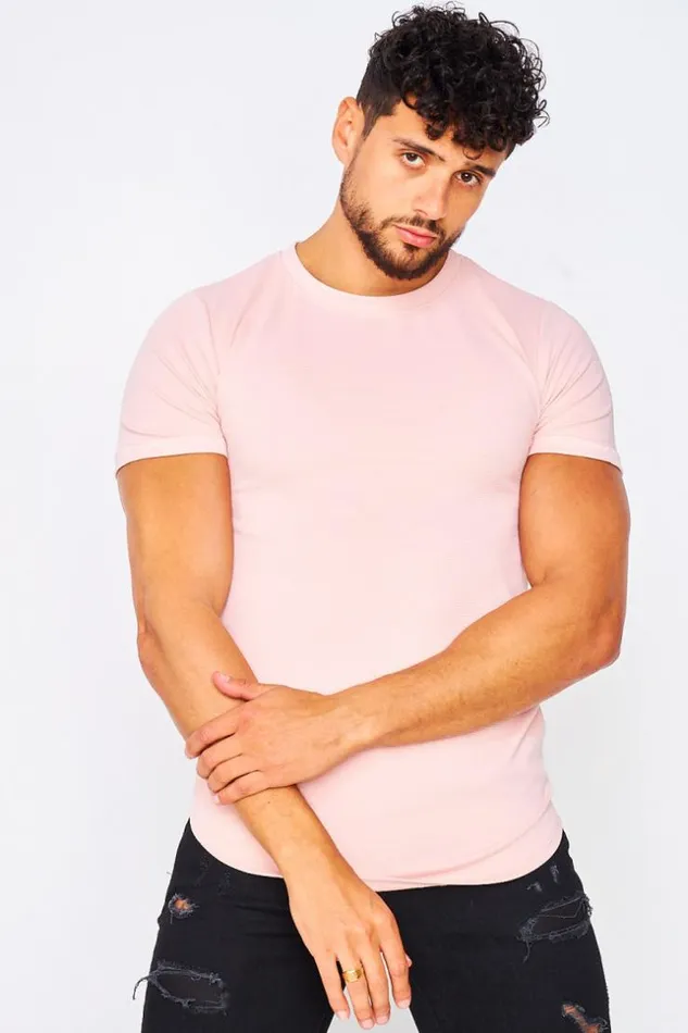 Men TShirt In Plain Pink Lightpink Brentiny Paris TShirts