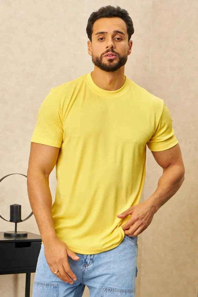 Men TShirt Jaune Ctel Manches Courtes Yellow Brentiny Paris TShirts