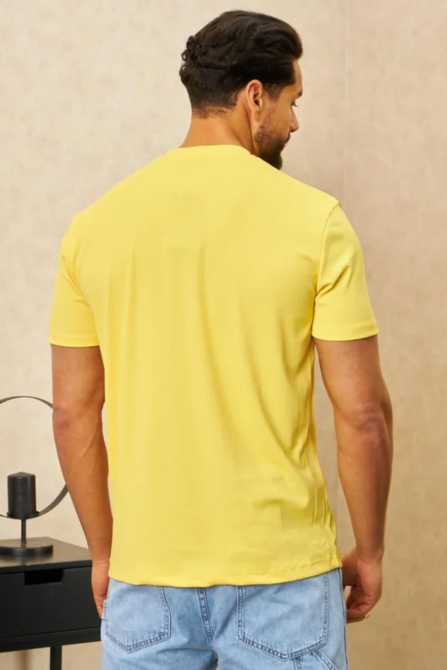 Men TShirt Jaune Ctel Manches Courtes Yellow Brentiny Paris TShirts