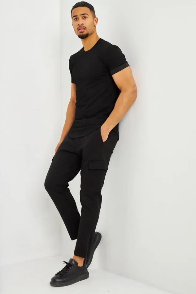 Men TShirt Motif Relief Noir Manches Courtes Revers Black Brentiny Paris TShirts Men TShirt Motif Relief Noir Manches Courtes Revers Black Brentiny Paris TShirts
