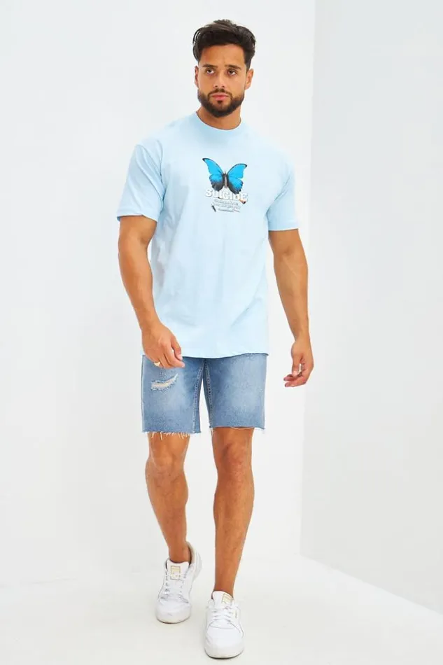 Men TShirt Oversize Floqu Suicide Bleu Clair Bleuclair Brentiny Paris TShirts Men TShirt Oversize Floqu Suicide Bleu Clair Bleuclair Brentiny Paris TShirts