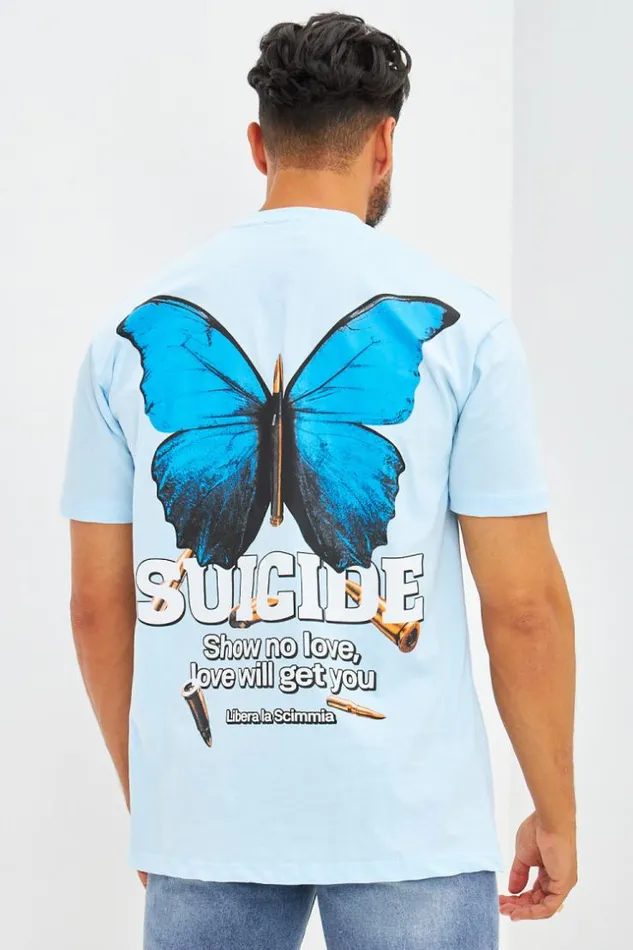 Men TShirt Oversize Floqu Suicide Bleu Clair Bleuclair Brentiny Paris TShirts Men TShirt Oversize Floqu Suicide Bleu Clair Bleuclair Brentiny Paris TShirts