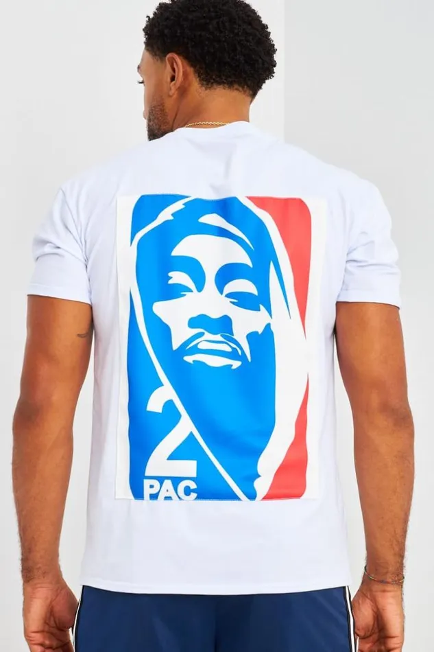 Men TShirt Oversize Westcoast 2pac Blanc White Brentiny Paris TShirts