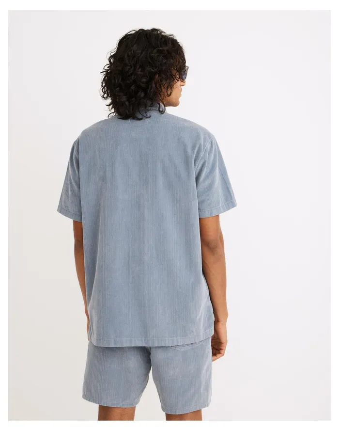 Men Variegated Corduroy Easy Short Sleeve Shirt Teapot Blue Madewell Shirts Men Variegated Corduroy Easy Short Sleeve Shirt Teapot Blue Madewell Shirts