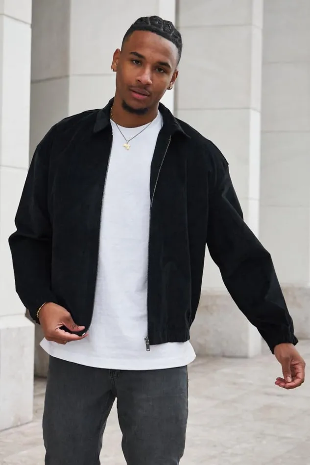 Men Veste En Velours Ctel Noire Black Brentiny Paris Jackets