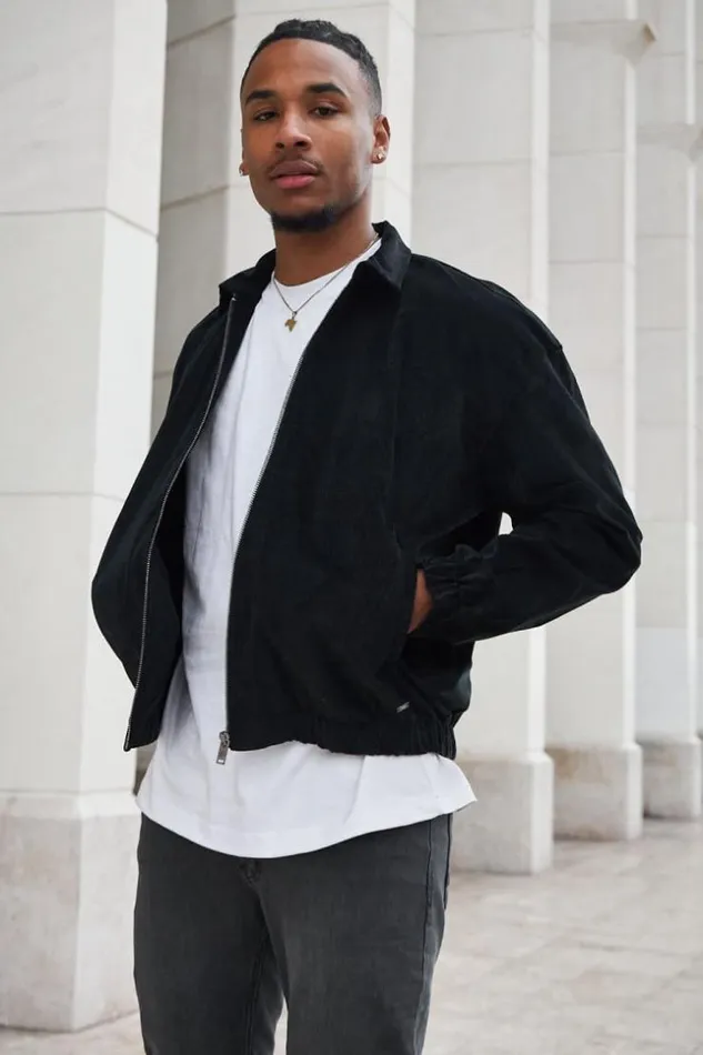Men Veste En Velours Ctel Noire Black Brentiny Paris Jackets