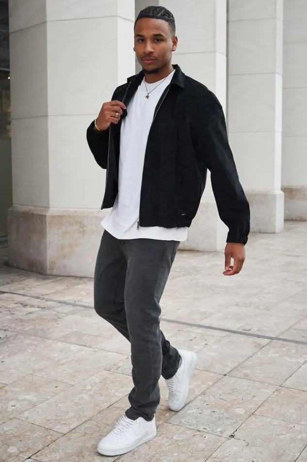 Men Veste En Velours Ctel Noire Black Brentiny Paris Jackets
