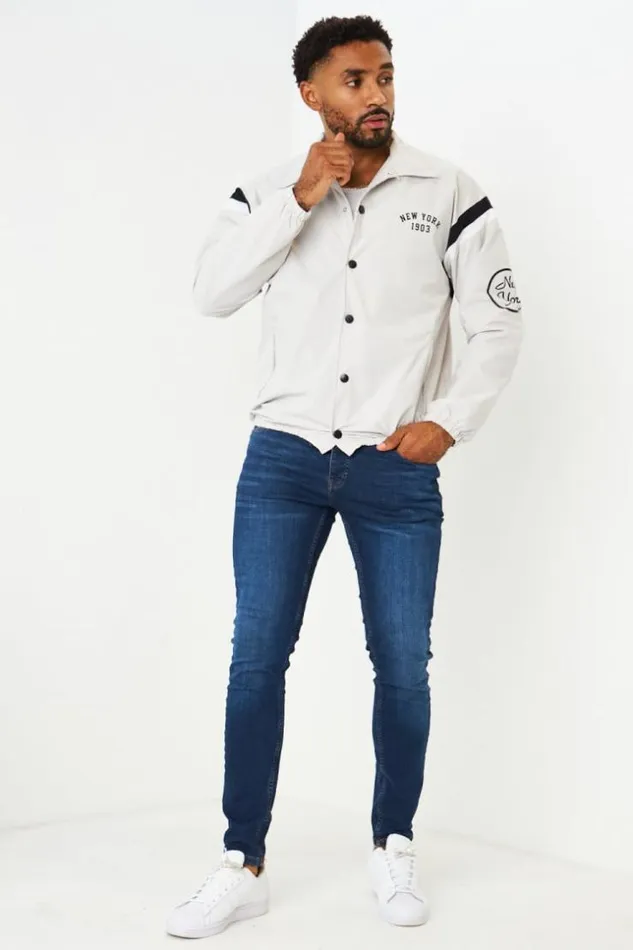 Men Veste Grise 034New York 1903034 Grey Brentiny Paris Jackets
