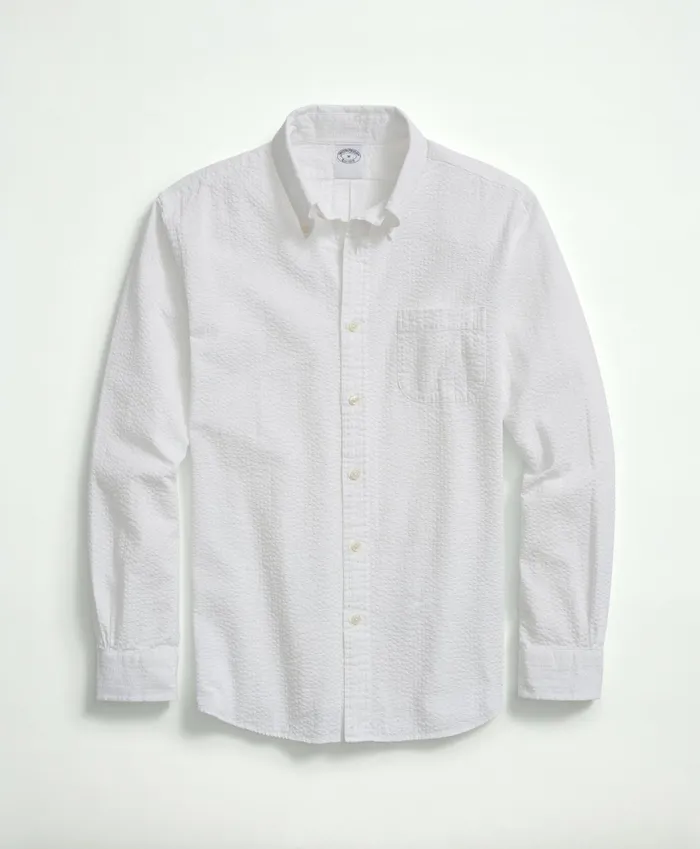 Men Washed Cotton Seersucker ButtonDown Collar Sport Shirt White Brooks Brothers Sport Shirts Men Washed Cotton Seersucker ButtonDown Collar Sport Shirt White Brooks Brothers Sport Shirts