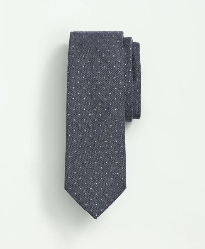 Men Wool Silk Dot Tie Greyblue Brooks Brothers Ties and Pocket Squares