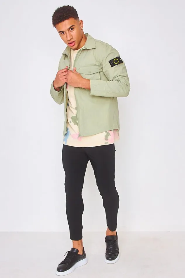Men Zipped Overshirt In Green Green Brentiny Paris Shirts