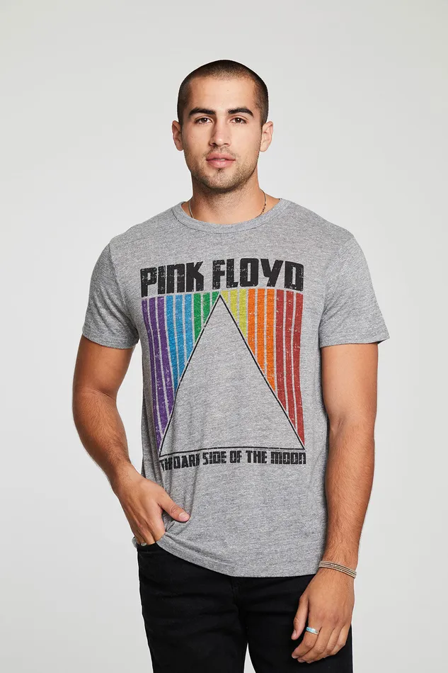 Mens Tops Chaser Brand Pink Floyd Dark Side of the Moon Rainbow