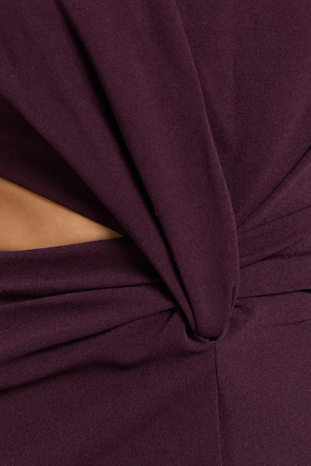 Millie Midi Dress 8211 Front Twist Cut Out Thigh Split Dress In Plum Women Showpo Dresses