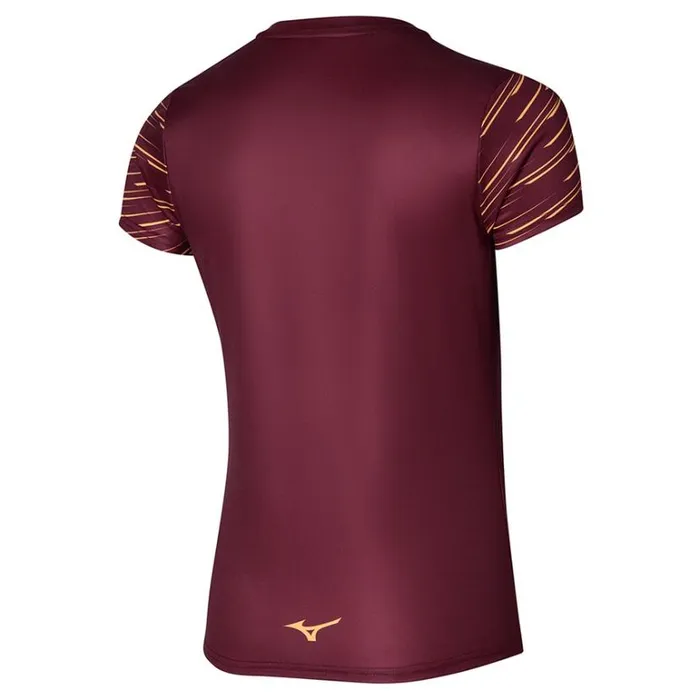 Mizuno Athletics Graphic Tee Cabernet Women Tops Mizuno Athletics Graphic Tee Cabernet Women Tops