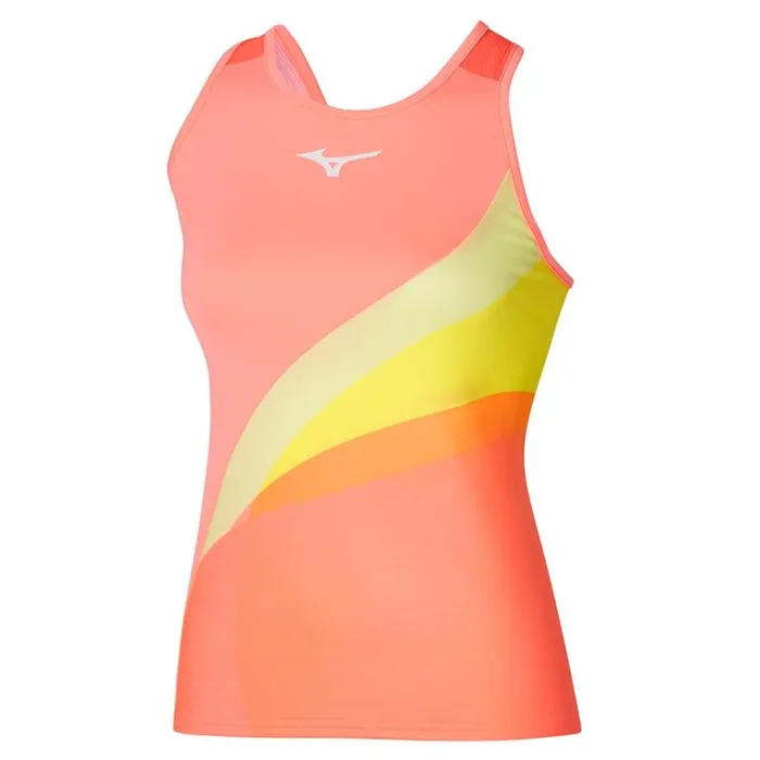 Mizuno Release Printed Tank Candy Coral Women Tops