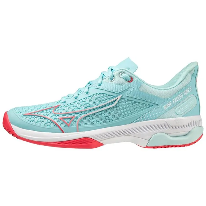 Mizuno Wave Exceed Tour 5 AC Tanager Turquoisefiery Coral 2white Women Tennis
