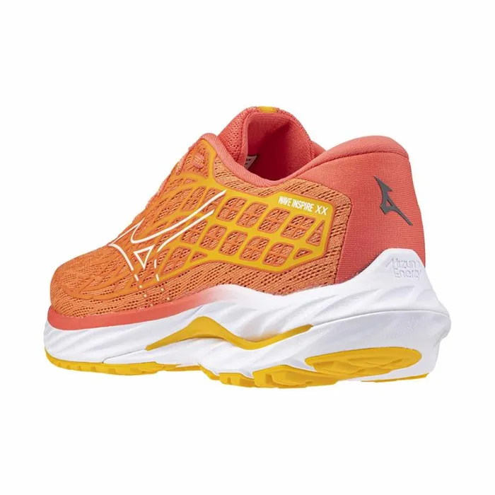 Mizuno WAVE INSPIRE 20 Nasturtiumwhitecitrus Women Running Mizuno WAVE INSPIRE 20 Nasturtiumwhitecitrus Women Running