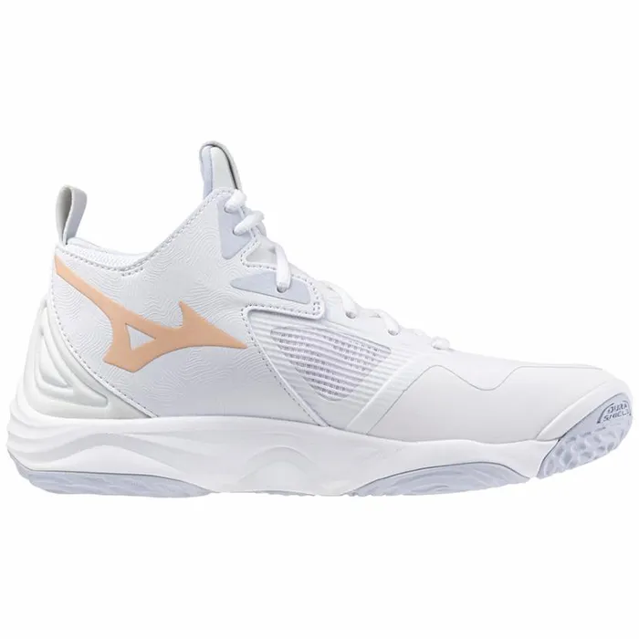 Mizuno WAVE MOMENTUM 3 MID Whitenavypeonypeachparfait Women Volleyball Mizuno WAVE MOMENTUM 3 MID Whitenavypeonypeachparfait Women Volleyball