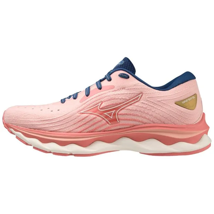 Mizuno Wave Sky 6 Peach Budvaporous Grayestate Blue Women Running