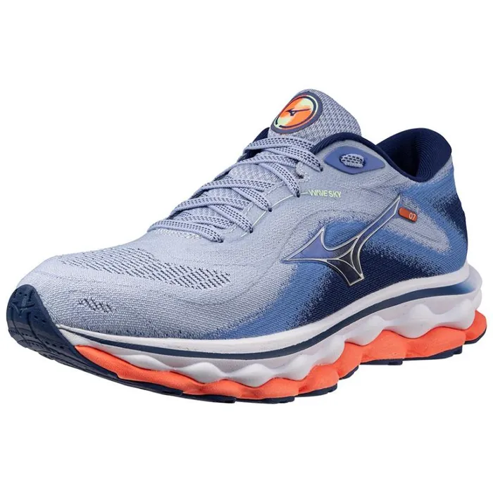 Mizuno WAVE SKY 7 Bluhenonsilvrneonflame Women Running Mizuno WAVE SKY 7 Bluhenonsilvrneonflame Women Running