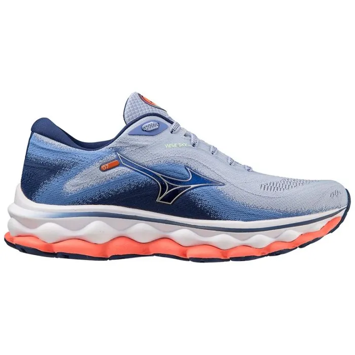Mizuno WAVE SKY 7 Bluhenonsilvrneonflame Women Running Mizuno WAVE SKY 7 Bluhenonsilvrneonflame Women Running
