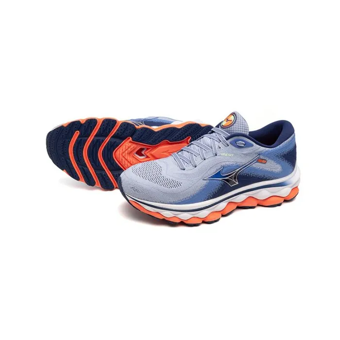 Mizuno WAVE SKY 7 Bluhenonsilvrneonflame Women Running Mizuno WAVE SKY 7 Bluhenonsilvrneonflame Women Running
