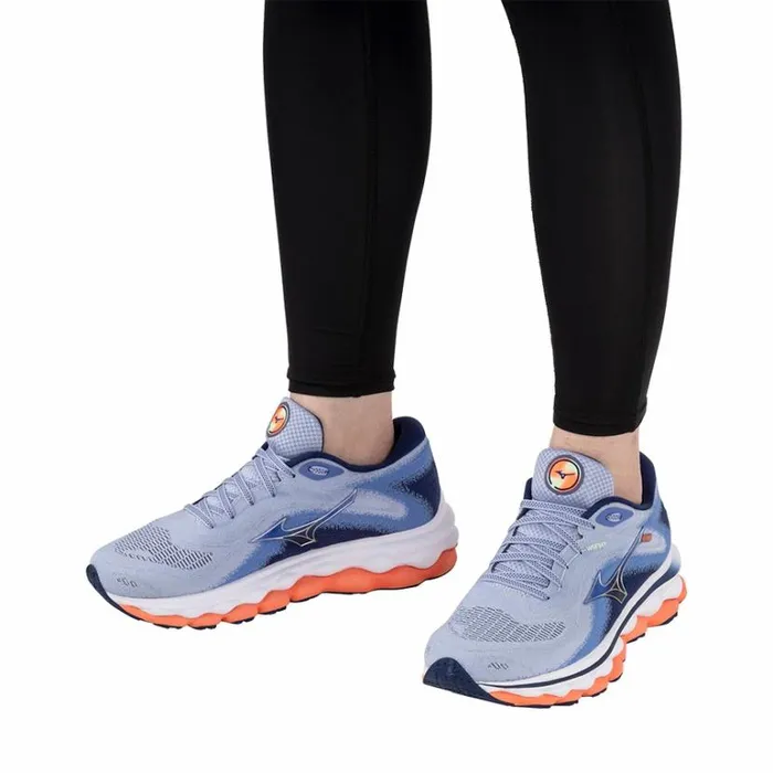 Mizuno WAVE SKY 7 Bluhenonsilvrneonflame Women Running Mizuno WAVE SKY 7 Bluhenonsilvrneonflame Women Running