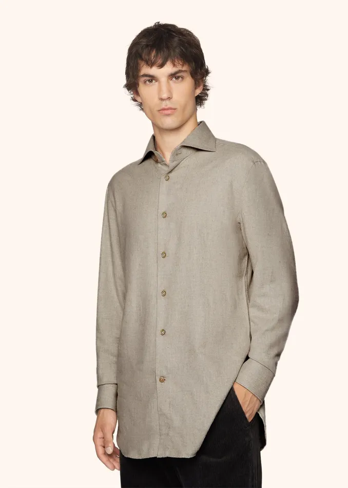 MONOCHROME FLANNEL SHIRT Men Kiton Shirts