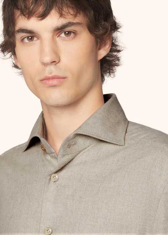MONOCHROME FLANNEL SHIRT Men Kiton Shirts